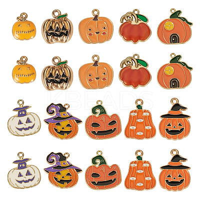 20Pcs 10 Styles Halloween Theme Alloy Enamel Pendants ENAM-TA0003-43-1