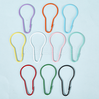 20Pcs 10 Colors Iron Bulb Shaped Plastic Push Gate Snap Keychain Clasp Findings IFIN-SC0001-94-1