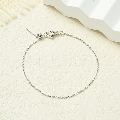 Brass Cable Chains Bracelets for Women BJEW-G735-09P-1