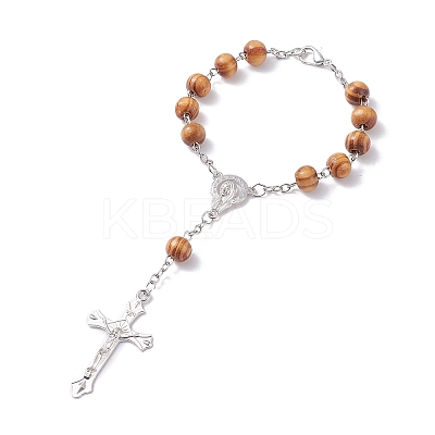2Pcs 2 Style Religious Prayer Beaded Rosary Bracelets BJEW-SZ0002-53-1