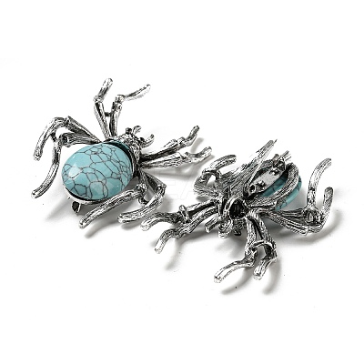 Dual-use Items Alloy Pave Jet Rhinestone Spider Brooch JEWB-C026-07D-AS-1