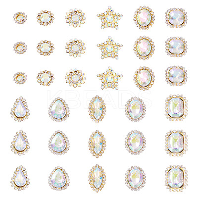 100Pcs Teardrop/Heart/Star Sew on Rhinestones FIND-TA0006-69B-1