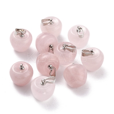 Natural Rose Quartz Pendants G-Z022-01N-1