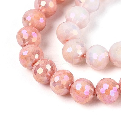 Anti-Tarnish Electroplate Glass Beads Strands GLAA-N056-6mm-07-1