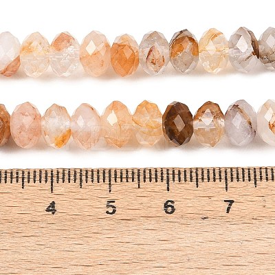 Natural Yellow Hematoid Quartz/Golden Healer Quartz Beads Strands G-C259-A40-5x8mm-1