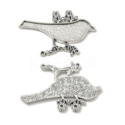 Tibetan Style Big Pendant Settings for Enamel X-TIBEP-292-AS-FF-1