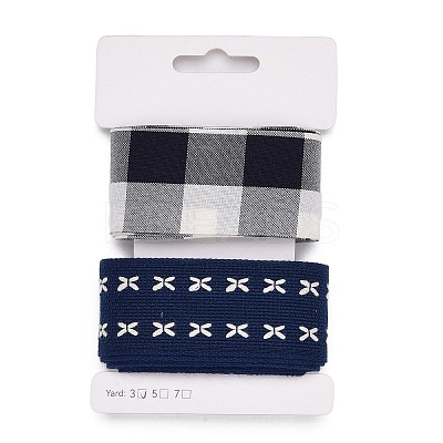 6 Yards 2 Styles Polyester Grosgrain Ribbon SRIB-A014-L01-1
