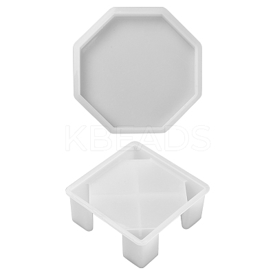 2Pcs 2 Style DIY Coaster Silicone Molds DIY-FS0004-92-1