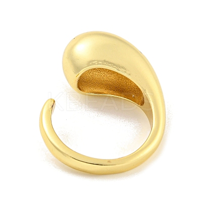 Brass Micro Pave Clear Cubic Zirconia Open Cuff Ring for Women LS-RJEW-M173-02B-G-1