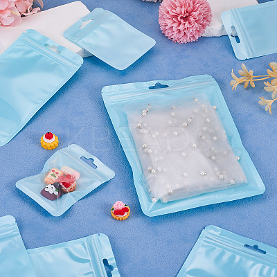 40Pcs 4 Styles Rectangle Plastic Yin-Yang Resealable Packaging Bags ABAG-TA0001-23A-1