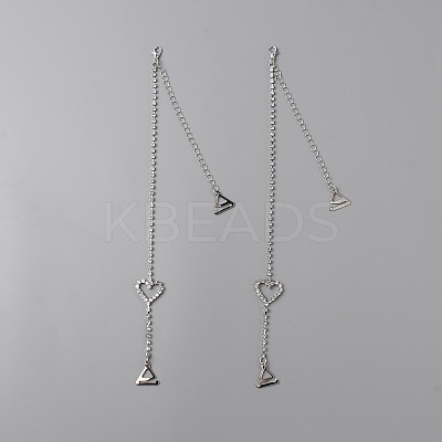Heart Adjustable Alloy Rhinestone Chain Non-slip Bra Straps DIY-WH0304-739P-1