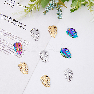 18Pcs 3 Colors 201 Stainless Steel Pendants STAS-DC0013-84-1