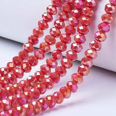Electroplate Glass Beads Strands EGLA-A034-P2mm-B06-1