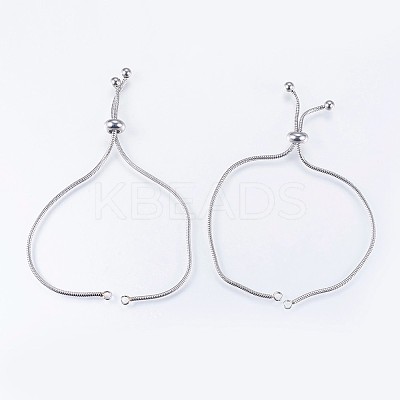 Non-Tarnish Adjustable 304 Stainless Steel Snake Chain Necklace Making STAS-E163-38P-1