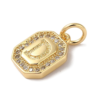 Real 18K Gold Plated Brass Micro Pave Clear Cubic Zirconia Pendants KK-L216-002G-D-1