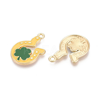 Saint Patrick's Day Alloy Enamel Pendants ENAM-T024-47A-G-1