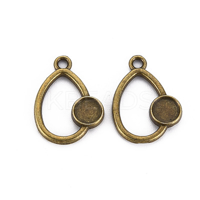 Tibetan Style Alloy Pendant Cabochon Settings PALLOY-N160-70AB-1