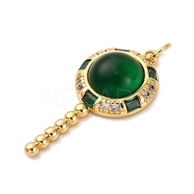 Brass Micro Pave Cubic Zirconia Pendants LS-KK-U076-04G-02-1