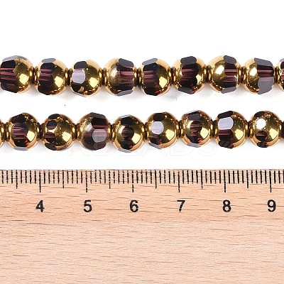Electroplate Glass Beads Strands EGLA-Q128-04A-FP05-1