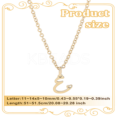 1pc 304 Stainless Steel Letter Pendant Necklaces NJEW-LP0001-39E-G-1