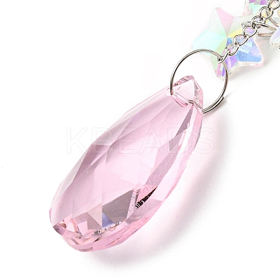 Glass Moon Hanging Suncatcher Pendant Decoration LS-DJEW-PW0008-10B-1