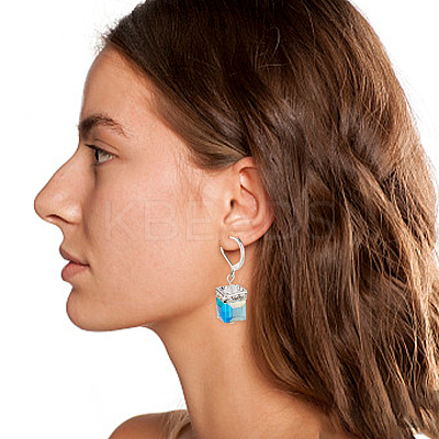 3 Pairs 3 Colors Bling Glass Cube Dangle Leverback Earrings EJEW-AN0002-81-1