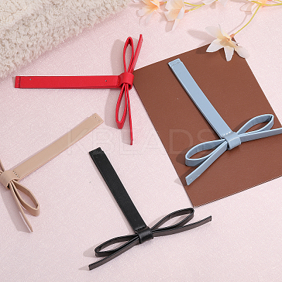 4Pcs 4 Colors PU Leather Ornament Accessories DIY-CA0005-50-1