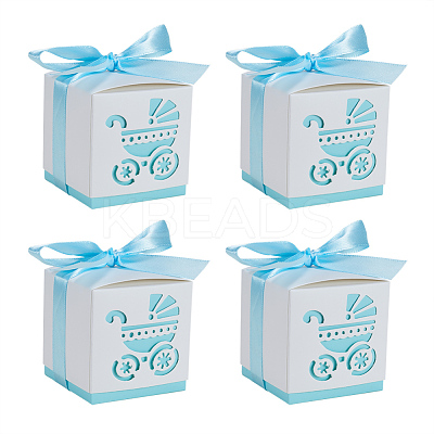 Hollow Stroller BB Car Carriage Candy Box wedding party gifts with Ribbons CON-BC0004-97D-1
