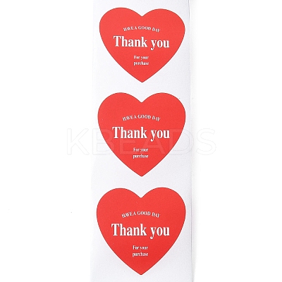 500Pcs Heart with Thank You Roll Stickers DIY-U008-01D-1