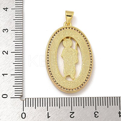 Rack Plating Brass Micro Pave Cubic Zirconia Pendants KK-I718-09G-C-1
