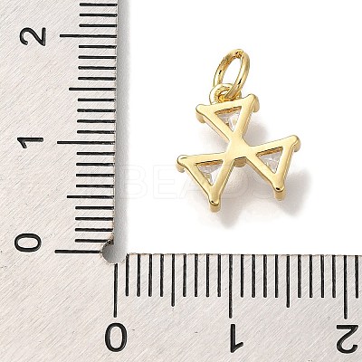Rack Plating Brass Micro Pave Cubic Zirconia Charms KK-I720-39G-1