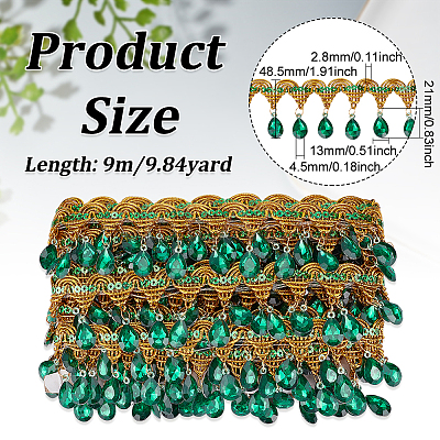 Polyester Tassel Lace Ribbon OCOR-WH0079-75A-1