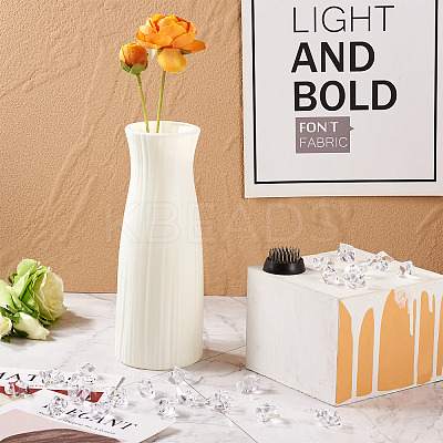 1Pc Column Plastic Vase Ornaments & 1Pc Stainless Steel Flower Frog & 50G Acrylic Ornaments Sets AJEW-MB0001-07-1