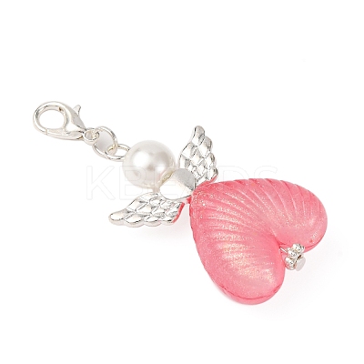 Heart Angel Luminous Acrylic Pendant Decoration HJEW-JM03806-02-1