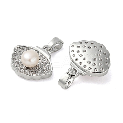 Brass Micro Pave Cubic Zirconia Pendants KK-U045-19P-1