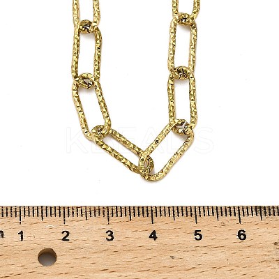 304 Stainless Steel Textured Paperclip Chain Necklaces for Women Men NJEW-Q028-08G-1
