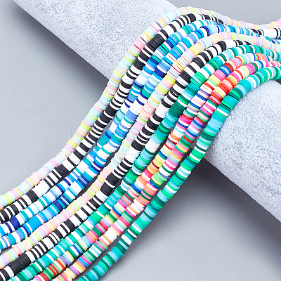 Handmade Polymer Clay Beads Strands CLAY-CA0001-03-1
