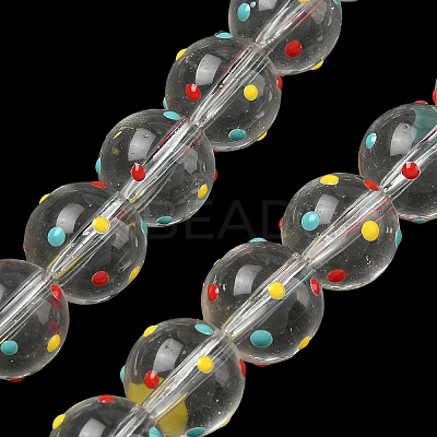 Transparent Glass Enamel Beads Strands LAMP-A001-B01-1