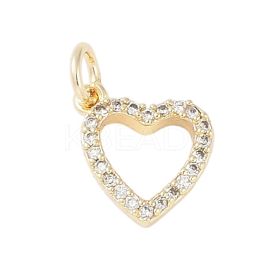 Rack Plating Brass Clear Cubic Zirconia Pendants KK-Z060-02G-01-1