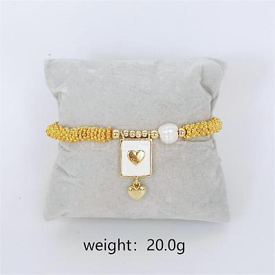 Bohemian Style Brass Rectangle Charm Bracelets FS-WG04134-02-1