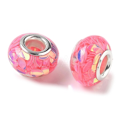 Transparent Resin Rondelle European Beads RESI-S023-31-1