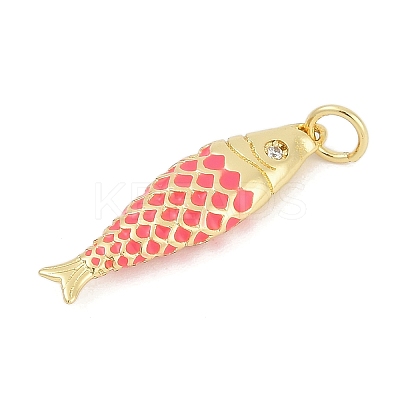 Brass with Cubic Zirconia Pendants KK-G522-43G-02-1