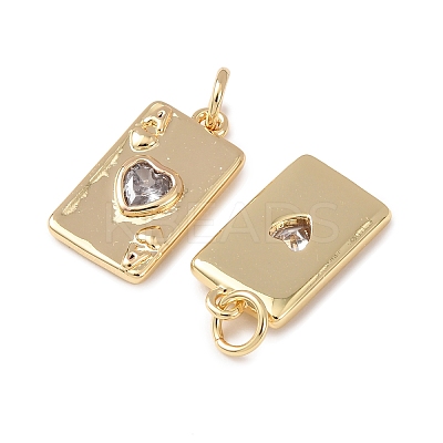 Brass with Cubic Zirconia Pendants KK-C143-42G-02-1