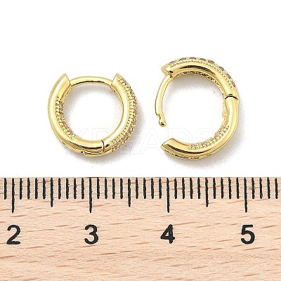 Brass Micro Pave Clear Cubic Zirconia Hoop Earrings EJEW-D311-101G-1