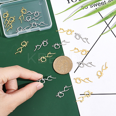 20Pcs 2 Colors 304 Stainless Steel Connector Charms STAS-UN0043-14-1