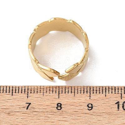 304 Stainless Steel Open Cuff Rings for Women RJEW-K309-27G-1