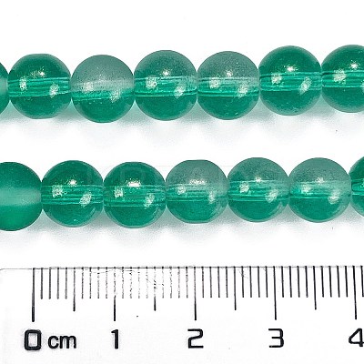 Frosted Transparent Glass Bead Strands GLAA-P065-8mm-14-1