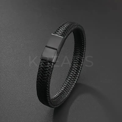 Braided Imitation Leather Cord Bangles for Men WGDB0D2-01-1