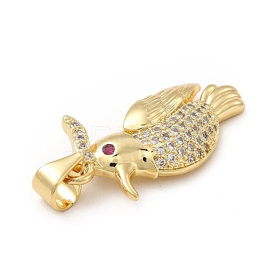 Rack Plating Brass Micro Pave Cubic Zirconia Pendants KK-E072-15G-1
