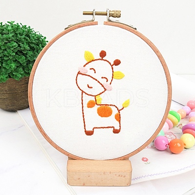 DIY Cartoon Animal Embroidery Sets DIY-G037-02C-1